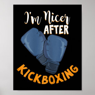Dames Ik ben aardiger na kickboksen ontwerp voor e Poster