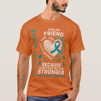 Dames Ik Draag Teal Voor Mijn Vriend Ovarian Steun T-shirt