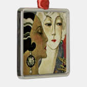 Dames in art deco-stijl metalen ornament (Rechts)