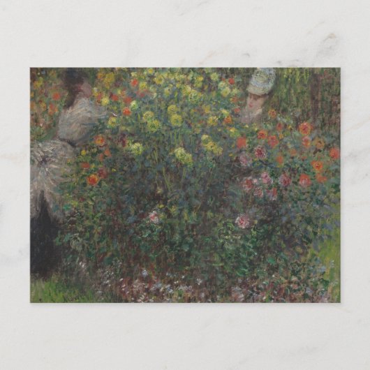 Dames in Bloemen Monet 1875 Briefkaart (Voorkant)