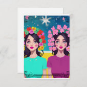 Dames in Bloom Note Cards Notitiekaartje (Voorkant / Achterkant)