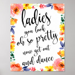 Dames in de Bathroom, 8 x 10 bruiloft Poster