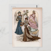 Dames in de Geiten,  illustratie van de Mode Briefkaart (Voorkant / Achterkant)