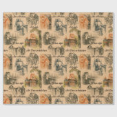  dames in de stad potlood tekening cadeaupapier (Vlak)