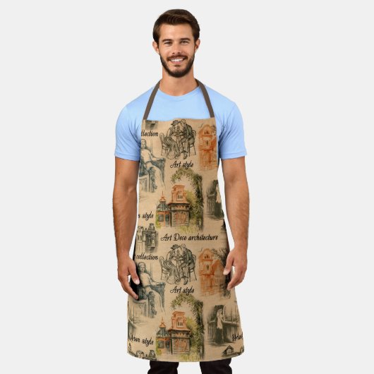 dames in de stad potlood tekening schort (Gedragen)