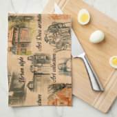  dames in de stad potlood tekening theedoek (Quarter Fold)