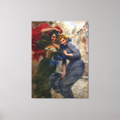  dames in groen rood blauw canvas afdruk (Voorkant)