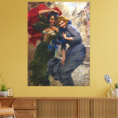  dames in groen rood blauw canvas afdruk (Insitu (Woonkamer))