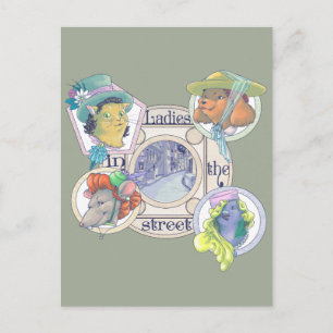 Dames in het Briefkaart op straat