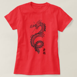 Dames in het Chinees Dragon T-Shirt