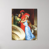 dames in het rood blauw groen bij Masquerade Canvas Afdruk (Voorkant)