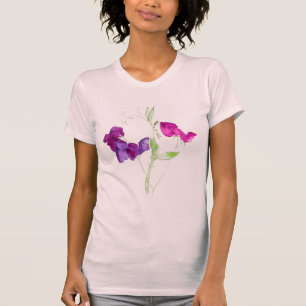 Dames in het Spaghetti bovenaan 'Sweet Peas' T-shirt