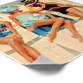 Dames in het  van de Pool Retro Poster (Hoek)