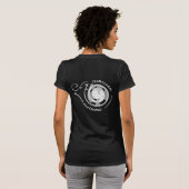 Dames in Mock Gelaagde korte hoes Tshirt Blk/wit (Achterkant volledig)