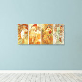 Dames in Vier Seizoen Schilderen Canvas Afdruk (Insitu (Houten vloer))