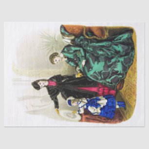  dames in zwart-roze groene ontkoppeling tissuepapier