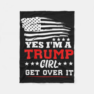Dames Ja Ik Ben Een Trump Meisje Kom Er Overheen - Fleece Deken