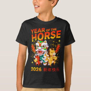 Dames Jaar van het Paard 2026 Chinees Nieuwjaar In T-shirt