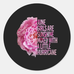Dames Juni Dames Verjaardag Pioen Bloem Grappig Ronde Sticker
