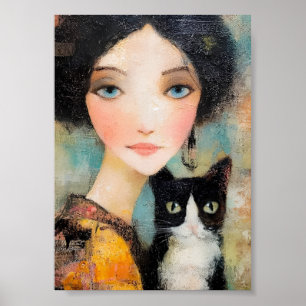 Dames & Katten – Vintage Portretcollectie 1 Poster
