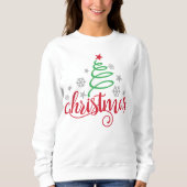 Dames kerst sweatshirt | Eenvoudige kerstboom (Voorkant)