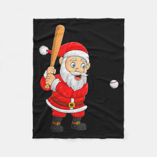 Dames Kerstman Santa die honkbal speelt Kerstmis g Fleece Deken