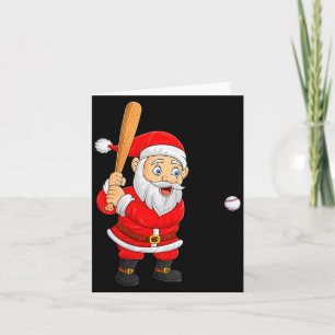Dames Kerstman Santa die honkbal speelt Kerstmis G Kaart