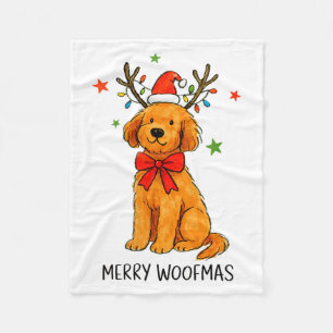 Dames Kerstmis Goudendoodle Hond Kerstmis An Fleece Deken
