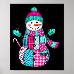 Dames Kerststukwerk Sneeuwman Preppy Retro Me Poster