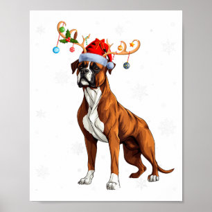 Dames Kerstverlichting Rendier Kerstman Hoed Bullm Poster
