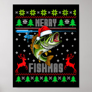 Dames Kerstvis B Vis Vissen Grappige Lelijke Kerst Poster
