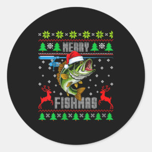 Dames Kerstvisfeest B Vis Vissen Grappige Lelijke Ronde Sticker