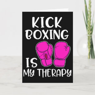 Dames kickboksen shirt is mijn therapie grappige C Kaart