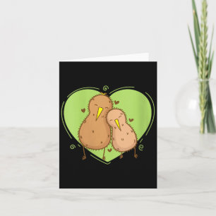 Dames Kiwi vogel is verliefd Kiwi Fruit Dier Kaart
