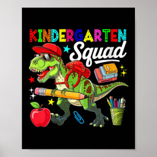 Dames kleuterschool squad terug naar school T-rex Poster