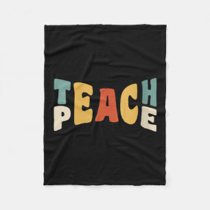 Dames Leer Vrede Retro Leraar Motiverend Onderwijs Fleece Deken