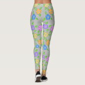Dames Leggings fleuris colorés (Dos)
