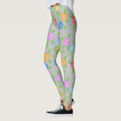 Dames Leggings fleuris colorés (Gauche)