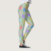 Dames Leggings fleuris colorés (Droite)