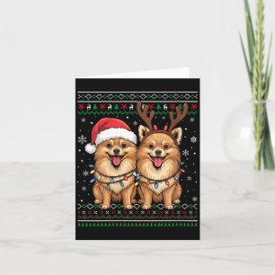 Dames lelijke Meraniaanse hond kerst Kerstman bijp Kaart