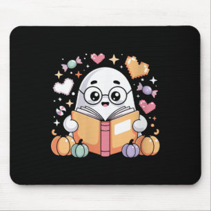Dames Lezen Spook Halloween Kunst Voor Boekenwurme Muismat