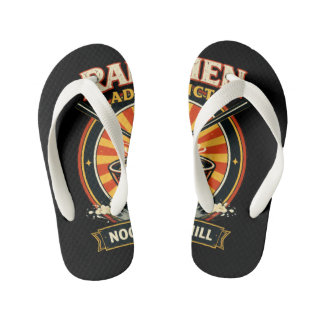 Dames lichtblauwe denim jasje met Ramen-afbeelding Kinder Teenslippers