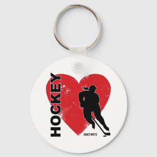 Dames Liefde Hart Hockey Sleutelhanger