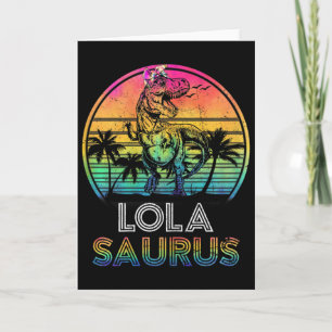 Dames Lolasaurus Dinosaur Lola Saurus Familie Matc Kaart