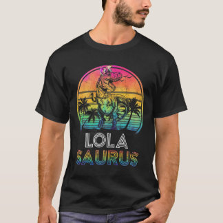 Dames Lolasaurus Dinosaur Lola Saurus Familie Matc T-shirt