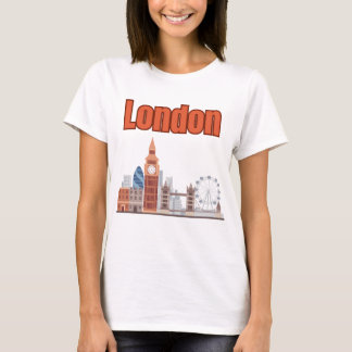 Dames London Skyline grote letters T-shirts