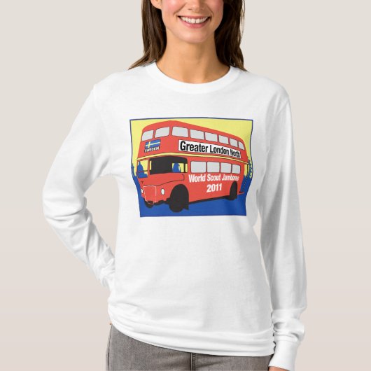 Dames Long Sleve T Shirt Bus Logo (Voorkant)