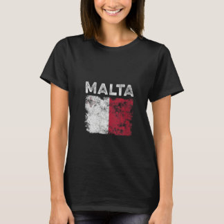Dames Malta Vlag Vervuild   Mannen Vrouwen Kindere T-shirt
