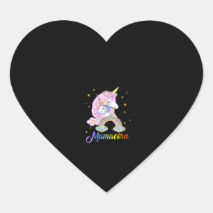 Dames MamaCorn Moeder Grappige Eenhoring Moederdag Hart Sticker