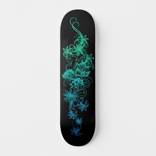 Dames & Meisjes Bloem skateboarddek Blue Skateboard (Voorkant)